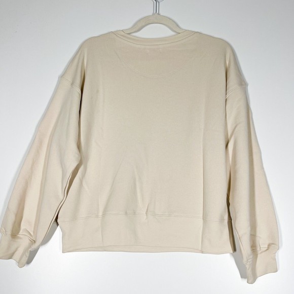 REVOLVE Wellbeing + Beingwell Goldie Sweatshirt Bone White Long Sleeve Pullover - Picture 3 of 11